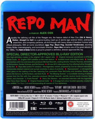 Repo Man (Masters of Cinema) [Blu-Ray]