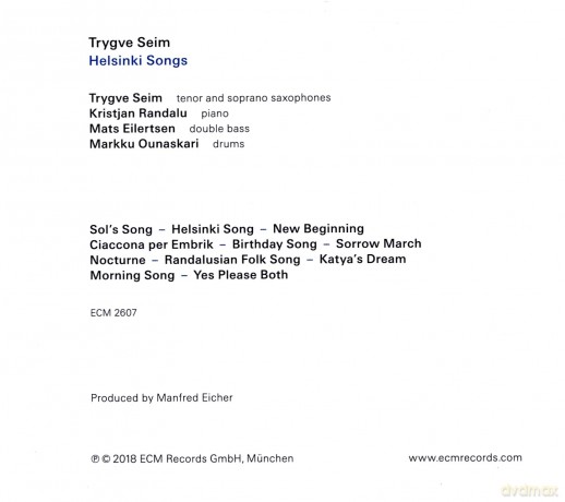 Trygve Seim: Helsinki Songs [CD]