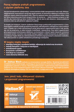 Java efektywne programowanie [KSIĄŻKA]