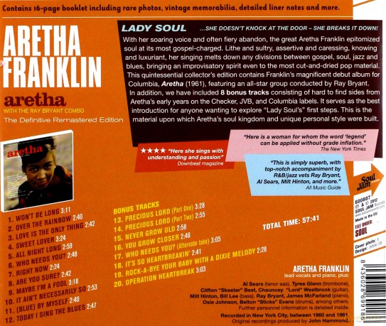 Aretha Franklin: Aretha. With The Ray Bryant Combo [CD]