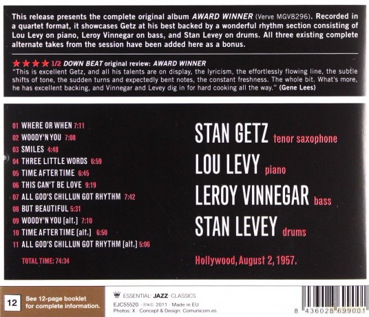 Stan Getz: Award Winner [CD]