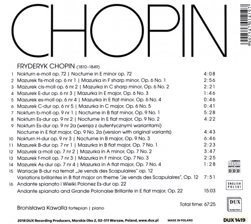 Bronisława Kawalla: Piano Chopin [CD]