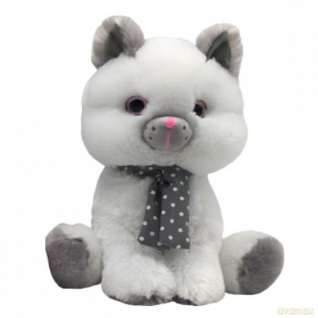 Maskotka Kot biały Silver 30 cm
