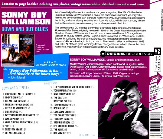 Sonny Boy Williamson: Down And Out Blues [CD]
