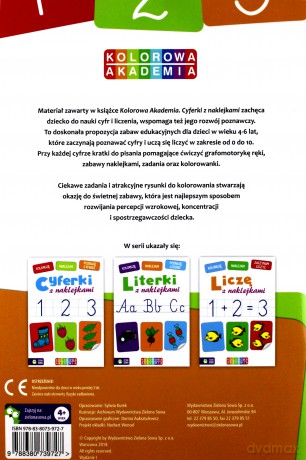 Kolorowa Akademia. Cyferki z naklejkami [KSIĄŻKA]