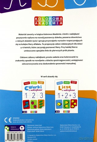 Kolorowa Akademia. Literki z naklejkami [KSIĄŻKA]