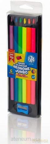 Kredki ołówkowe neonowe Jumbo 6 kolorów