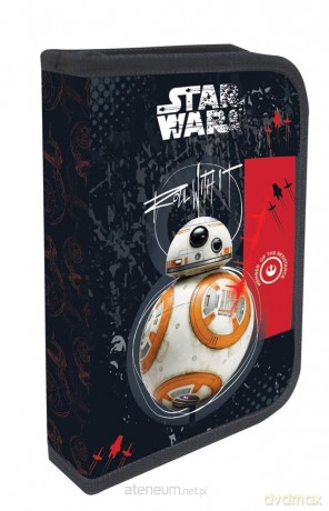 Piórnik 1 suwak 2 klapkowy z wyposażeniem Star War. Gwiezdne Wojny