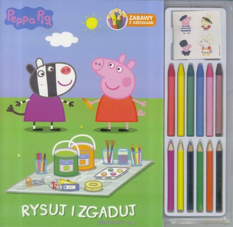 Świnka Peppa. Rysuj i zgaduj. Zabawy z kredkami [KSIĄŻKA]