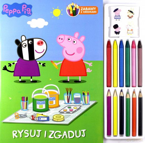 Świnka Peppa. Rysuj i zgaduj. Zabawy z kredkami [KSIĄŻKA]