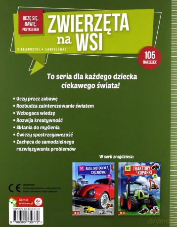 Uczę się, bawię, przyklejam. Zwierzęta na wsi [KSIĄŻKA]