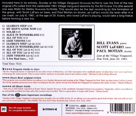 Bill Evans: Sunday At The Village Vanguard [CD]