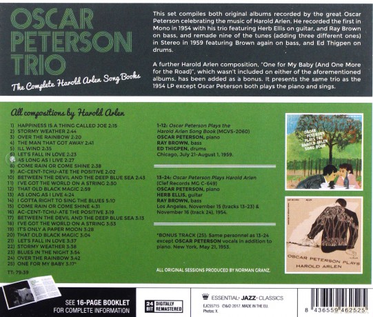 Oscar Peterson Trio: The Complete Harold Arlen Song Books [CD]