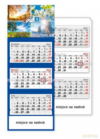 Kalendarz ścienny trójdzielny 2018 Cztery pory roku [KALENDARZ]