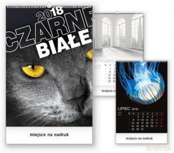 Kalendarz ścienny wieloplanszowy 2018 Czarne białe [KALENDARZ]