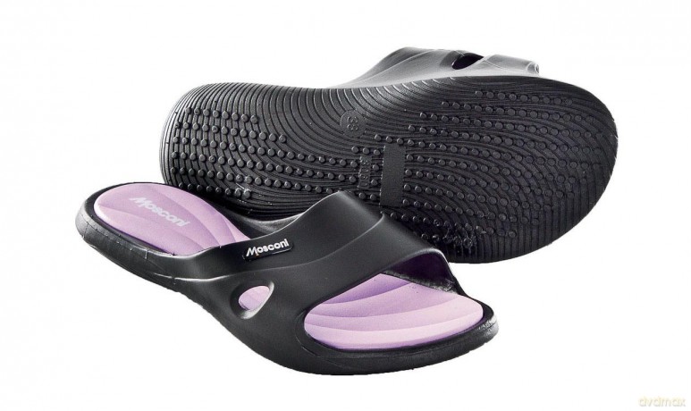 Klapki Soft W 232429 rozmiar 35 czarno-fioletowe [SPORT]