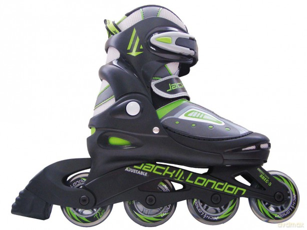 Łyżworolki Adjustable czarno-zielone 230767 rozmiar M (34-37) [SPORT]