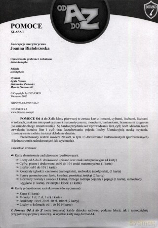 Od A do Z Pomoce klasa 1 - Joanna Białobrzeska [KSIĄŻKA]