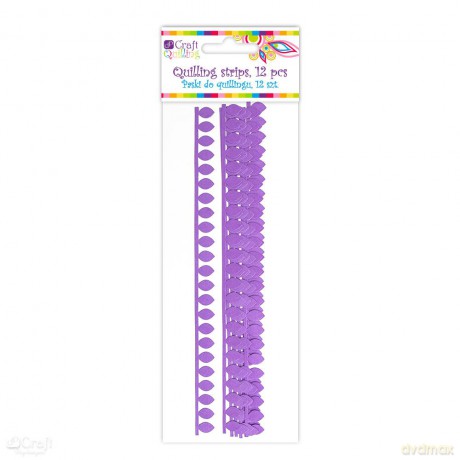 Paski do quillingu 12 szt Liść-fioletowe QGPQ-046