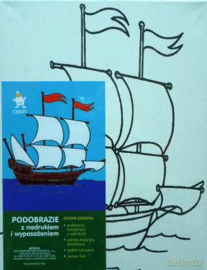 Podobrazie z nadrukiem 22 x 30 cm Statek