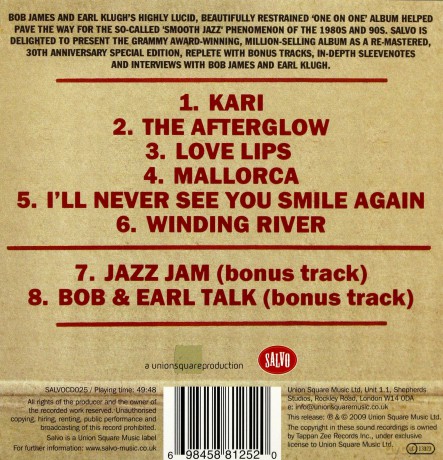 Bob James & Earl Klugh: One On One [CD]