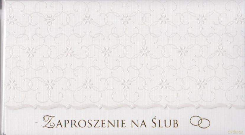 Zaproszenie ślubne białe 6608