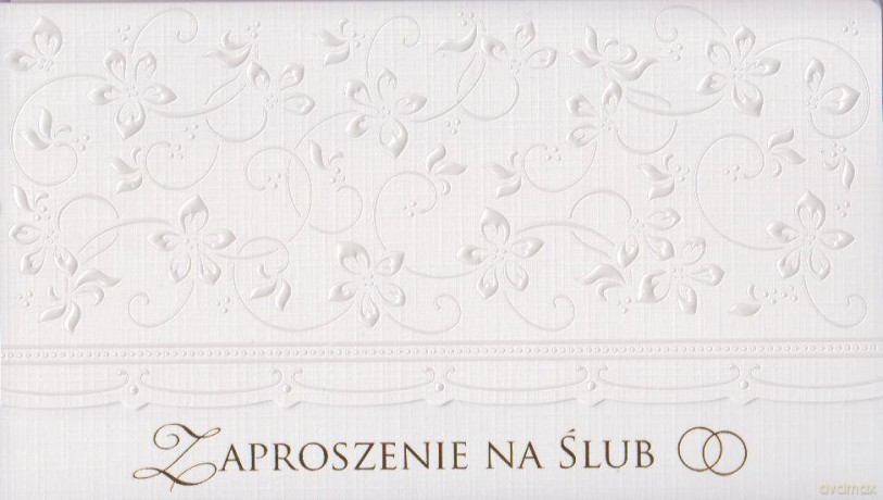 Zaproszenie ślubne białe 6609