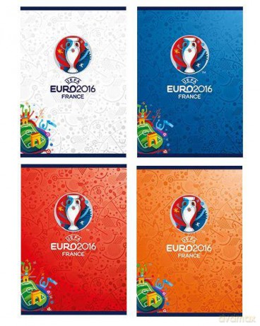 Zeszyt w okładce laminowanej, format A5, 32 kartki, linia, licencja EURO 2016