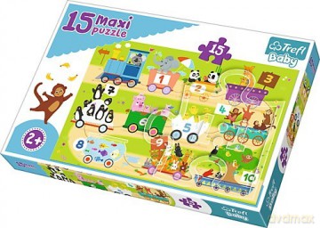 Baby 15 el. Maxi - Pociąg z cyferkami [PUZZLE]
