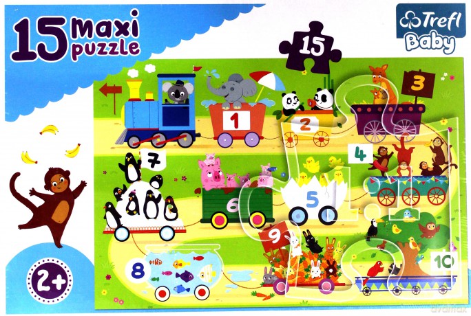 Baby 15 el. Maxi - Pociąg z cyferkami [PUZZLE]