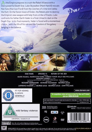 Star Wars Episode VI Return Of The Jedi (Gwiezdne wojny: Część VI - Powrót Jedi) [DVD]