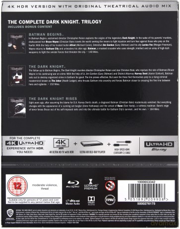Mroczny Rycerz Trylogia: Batman Początek / Mroczny Rycerz / Mroczny Rycerz Powstaje [3xBlu-Ray 4K]+[3xBlu-Ray]