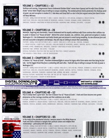 House of Cards Season 1-5 [20xBlu-Ray]