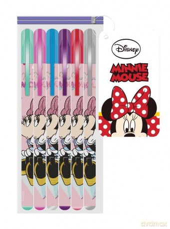 Długopisy żelowe 6 kolorów Minnie