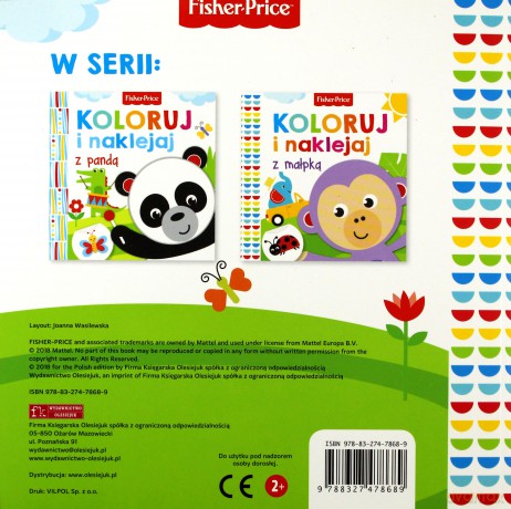 Fisher Price. Koloruj i naklejaj z małpką [KSIĄŻKA]