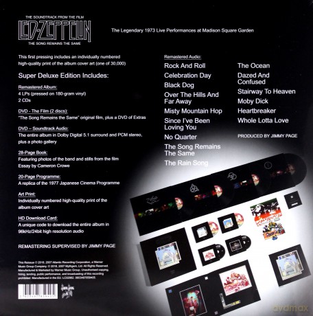 Led Zeppelin: The Song Remains The Same [4xWinyl]+[3DVD]+[2CD]