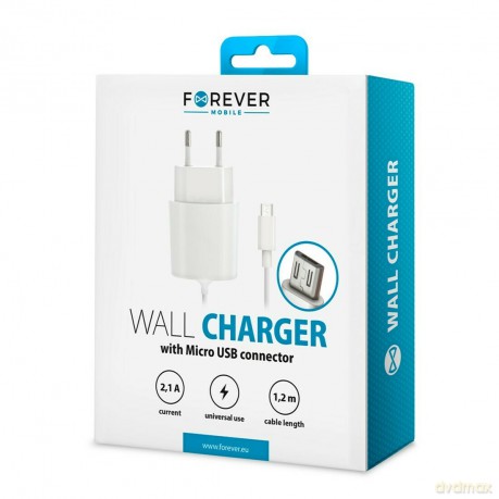 Ładowarka sieciowa Forever micro USB 2,1 A biała