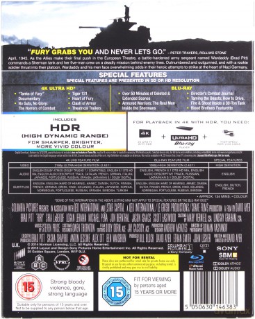 Fury [Blu-Ray 4K]+[Blu-Ray]