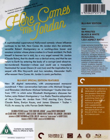 Here Comes Mr Jordan [Blu-Ray]