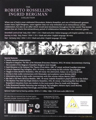 Rossellini Ingrid Bergman Collection (Stromboli, ziemia Boga / Podróż do Włoch / Strach) [Blu-Ray]