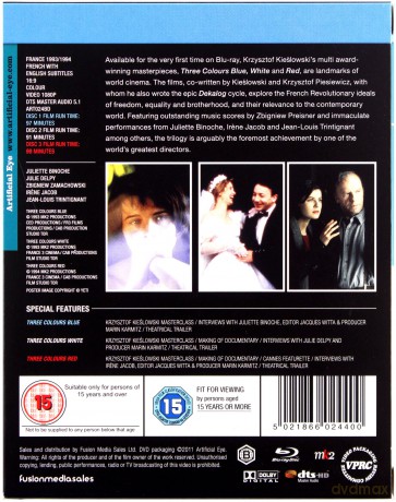 Three Colours Trilogy Krzysztof Kieslowski (Trzy kolory: Niebieski | Trzy kolory: Biały | Trzy kolory: Czerwony) [3xBlu-Ray]
