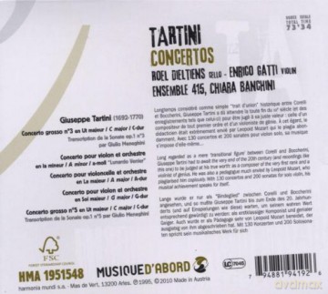 Tartini: Cello Concertos Ensemble 415 Banchini (digipack) [CD]