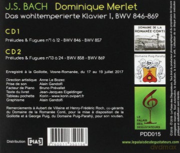 Bach: Das Wohltemperierte Klavier I Merlet (digipack) [2CD]