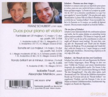 Schubert: Sonate D574 Faust Melnikov (digipack) [CD]