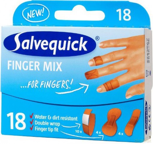 Salvequick Plastry Finger Mix 18 szt