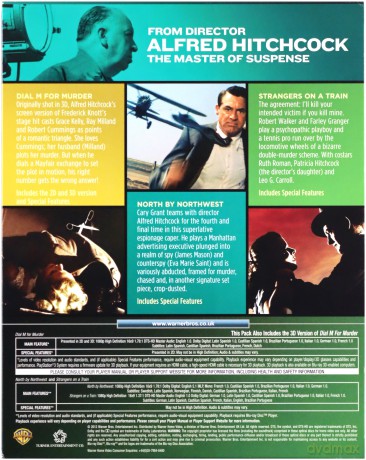 Alfred Hitchcock Collection: Dial M for Murder / North By Northwest / Strangers on a Train (M jak morderstwo / Północ - północny zachód / Nieznajomi z pociągu) [3xBlu-Ray]