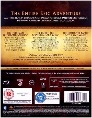 Hobbit Trilogy (Hobbit: Niezwykła podróż / Hobbit: Pustkowie Smauga / Hobbit: Bitwa Pięciu Armii) [6xBlu-Ray]