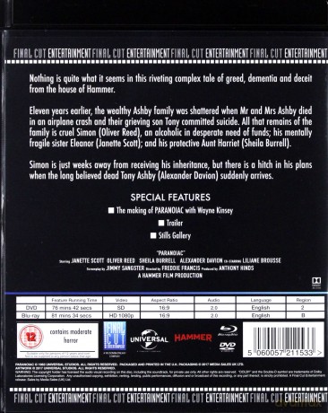 Paranoiac [Blu-Ray]+[DVD]
