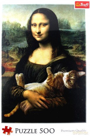 TREFL 500 el. Mona Lisa i kot Mruczek [PUZZLE]