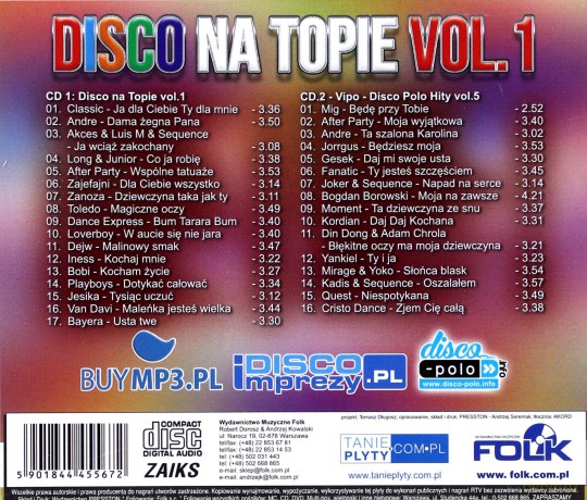 TOP 20 Najlepsze Hity Disco Polo vol. 3 Disco Na Topie vol. 1 / Wiosna 2018 - Mega Hity Disco Polo Pakiet [6CD]